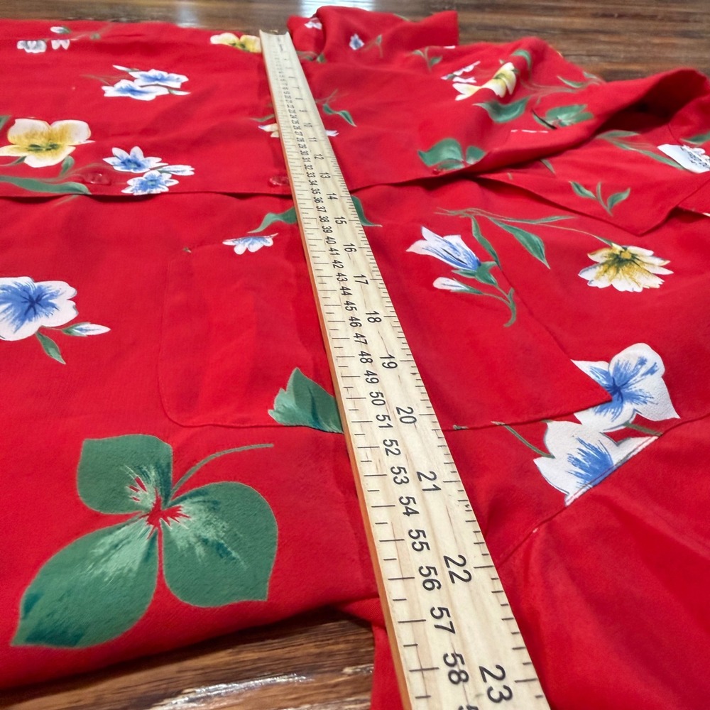 VTG Alfred Dunner Red Floral 2 Pc Set Pleated Skirt Button Down Shirt Size 14 16 - Picture 4 of 10